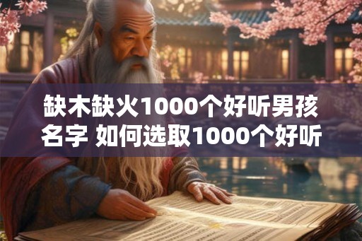 缺木缺火1000个好听男孩名字 如何选取1000个好听男孩名字缺木缺火