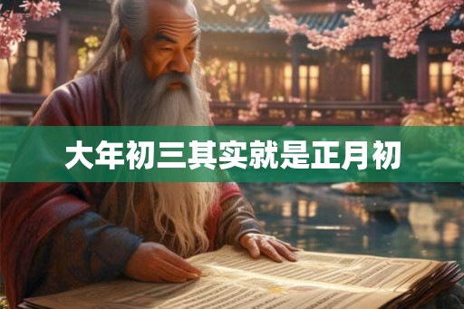 大年初三其实就是正月初