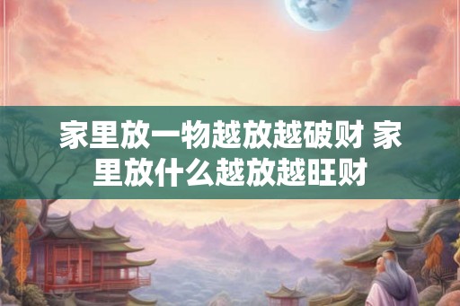 家里放一物越放越破财 家里放什么越放越旺财 家里放一物越放越破财 家里放什么越放越旺财