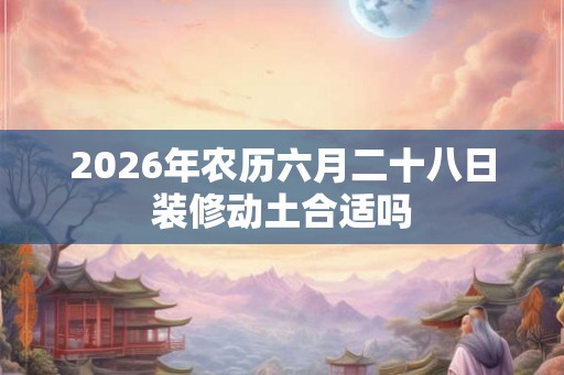 2026年农历六月二十八日装修动土合适吗 2026年农历六月二十八日装修动土合适吗