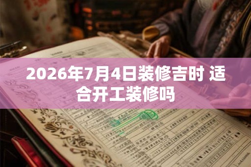 2026年7月4日装修吉时 适合开工装修吗 2026年7月4日装修吉时 适合开工装修吗