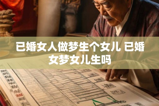 已婚女人做梦生个女儿 已婚女梦女儿生吗