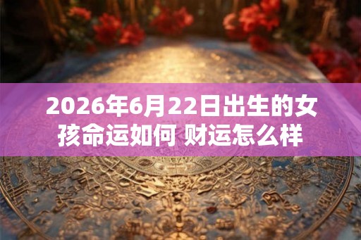 2026年6月22日出生的女孩命运如何 财运怎么样