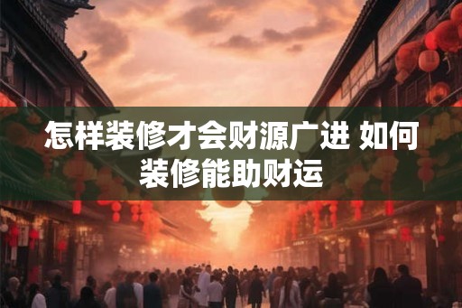 怎样装修才会财源广进 如何装修能助财运