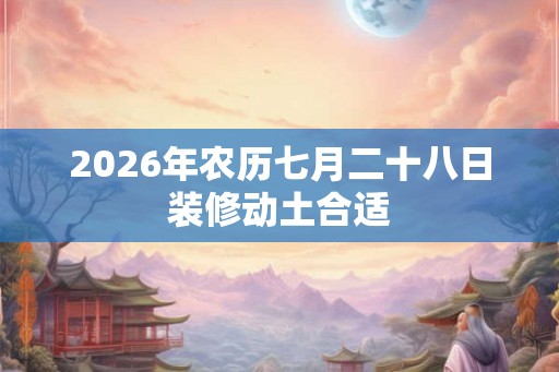 2026年农历七月二十八日装修动土合适