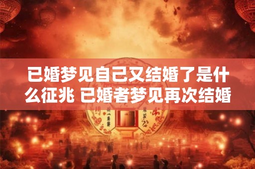 已婚梦见自己又结婚了是什么征兆 已婚者梦见再次结婚是啥意思