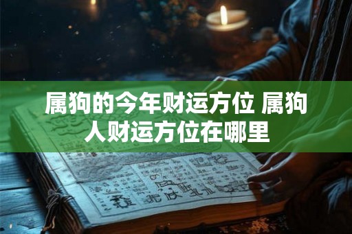 属狗的今年财运方位 属狗人财运方位在哪里