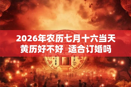 2026年农历七月十六当天黄历好不好 适合订婚吗 2026年农历七月十六当天黄历好不好 适合订婚吗
