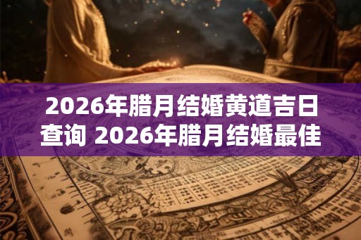 2026年腊月结婚黄道吉日查询 2026年腊月结婚最佳日子