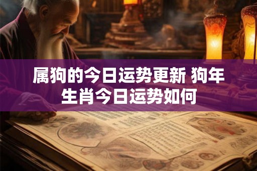 属狗的今日运势更新 狗年生肖今日运势如何