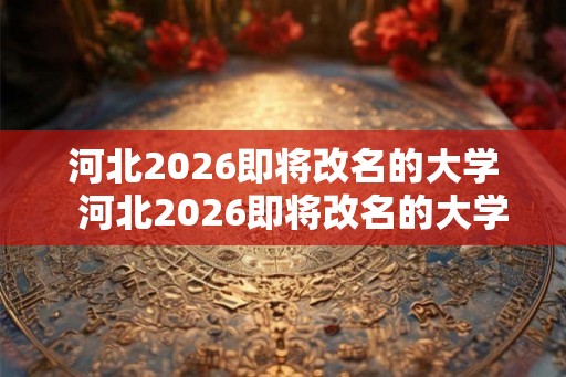 河北2026即将改名的大学  河北2026即将改名的大学