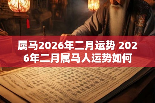 属马2026年二月运势 2026年二月属马人运势如何