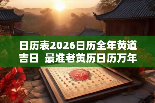 日历表2026日历全年黄道吉日  最准老黄历日历万年历