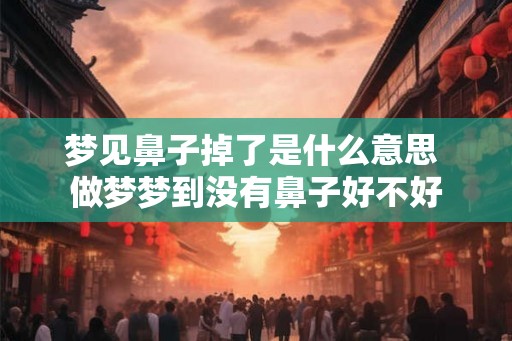 梦见鼻子掉了是什么意思 做梦梦到没有鼻子好不好