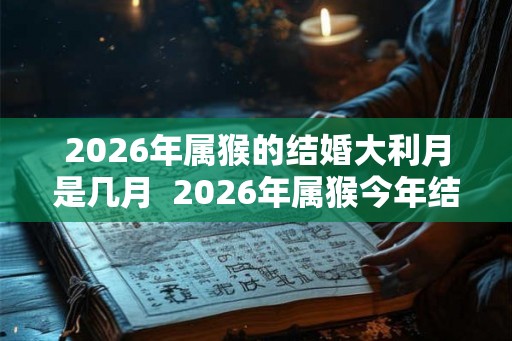 2026年属猴的结婚大利月是几月 2026年属猴今年结婚好不好 2026年属猴的结婚大利月是几月 2026年属猴今年结婚好不好