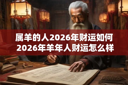 属羊的人2026年财运如何 2026年羊年人财运怎么样