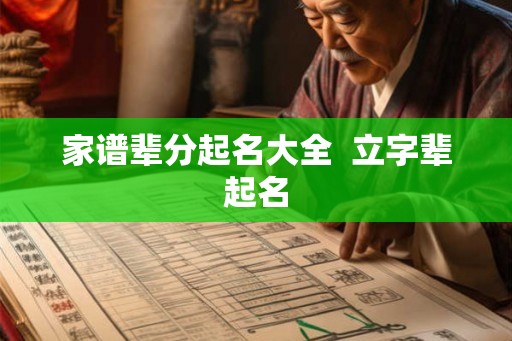 家谱辈分起名大全  立字辈起名