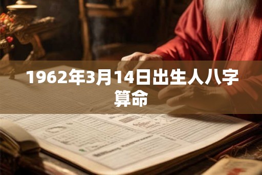 1962年3月14日出生人八字算命