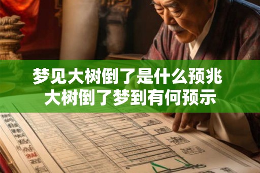 梦见大树倒了是什么预兆 大树倒了梦到有何预示
