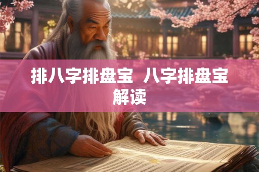 排八字排盘宝 八字排盘宝解读 排八字排盘宝 八字排盘宝解读