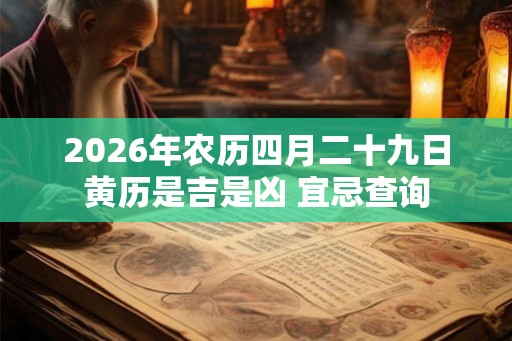 2026年农历四月二十九日黄历是吉是凶 宜忌查询