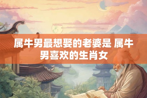 属牛男最想娶的老婆是 属牛男喜欢的生肖女