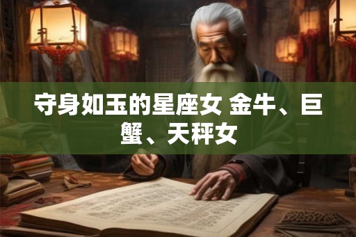 守身如玉的星座女 金牛、巨蟹、天秤女