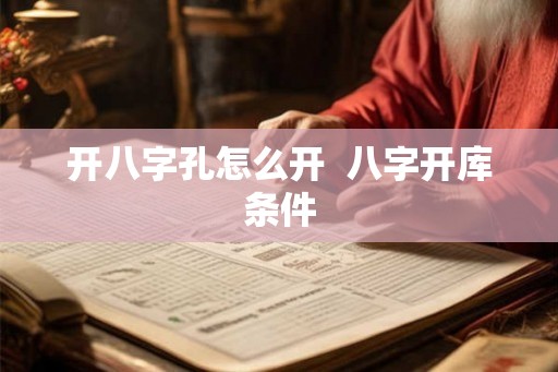 开八字孔怎么开  八字开库条件