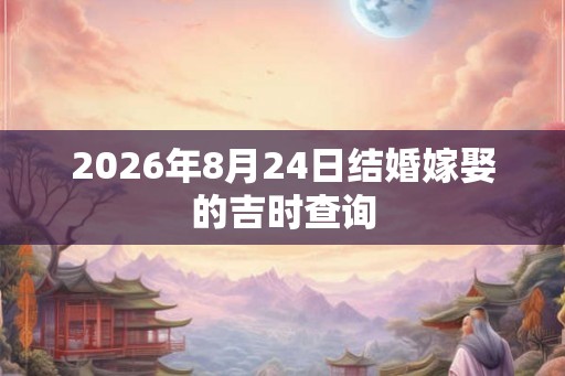 2026年8月24日结婚嫁娶的吉时查询 2026年8月24日结婚嫁娶的吉时查询