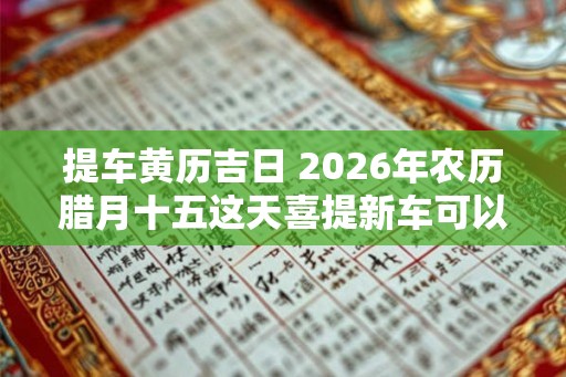 提车黄历吉日 2026年农历腊月十五这天喜提新车可以么
