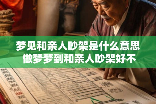 梦见和亲人吵架是什么意思 做梦梦到和亲人吵架好不好