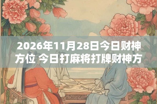 2026年11月28日今日财神方位 今日打麻将打牌财神方位