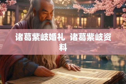 诸葛紫岐婚礼  诸葛紫岐资料