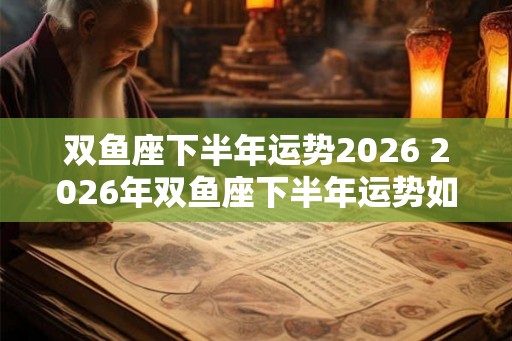 双鱼座下半年运势2026 2026年双鱼座下半年运势如何