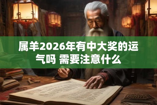 属羊2026年有中大奖的运气吗 需要注意什么