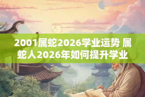 2001属蛇2026学业运势 属蛇人2026年如何提升学业运
