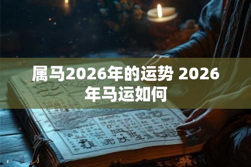 属马2026年的运势 2026年马运如何