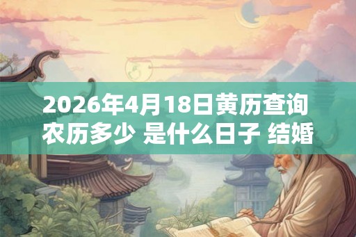 2026年4月18日黄历查询 农历多少 是什么日子 结婚吉时