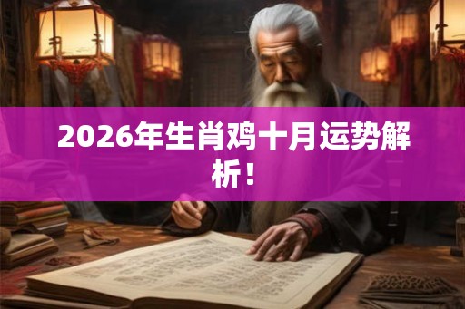 2026年生肖鸡十月运势解析！