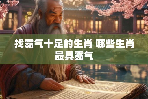 找霸气十足的生肖 哪些生肖最具霸气