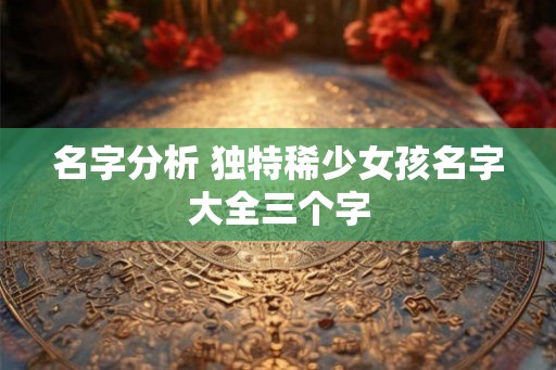 名字分析 独特稀少女孩名字大全三个字