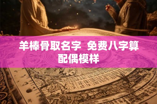羊棒骨取名字  免费八字算配偶模样
