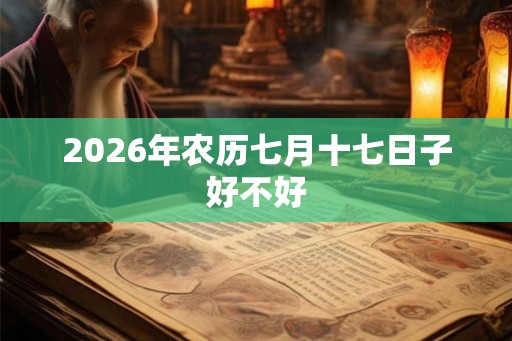2026年农历七月十七日子好不好 2026年农历七月十七日子好不好