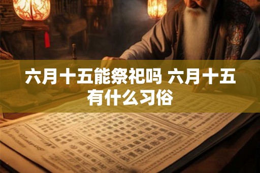 六月十五能祭祀吗 六月十五有什么习俗