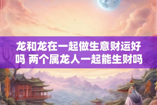 龙和龙在一起做生意财运好吗 两个属龙人一起能生财吗