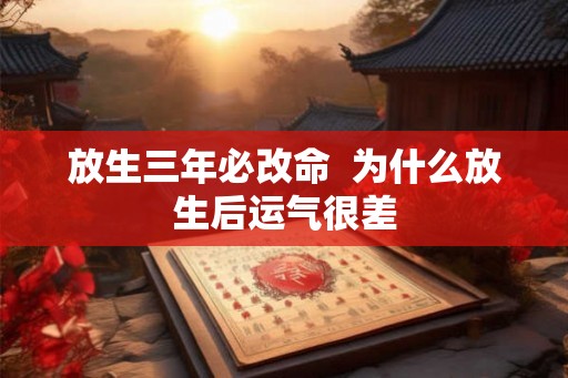 放生三年必改命  为什么放生后运气很差