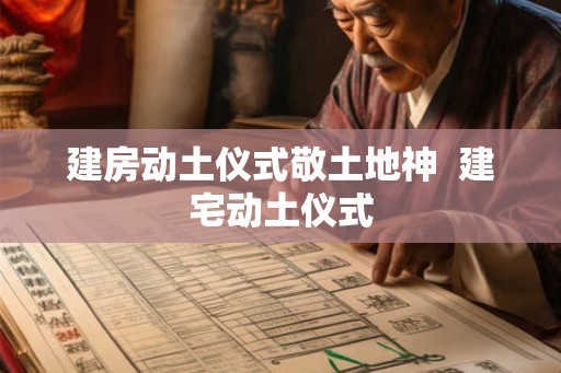 建房动土仪式敬土地神  建宅动土仪式