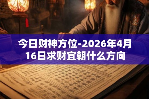 今日财神方位-2026年4月16日求财宜朝什么方向