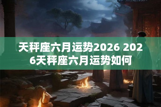 天秤座六月运势2026 2026天秤座六月运势如何