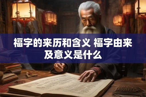 福字的来历和含义 福字由来及意义是什么